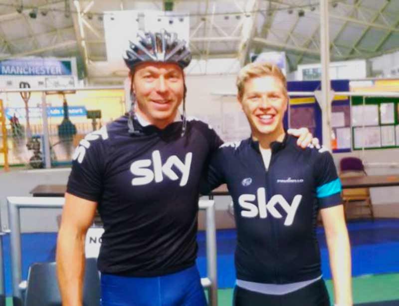 One of these men is Britain's greatest cyclist and the other is Sir Chris Hoy.