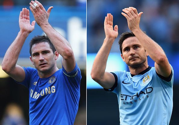 Frank Lampard in two shades of blue.