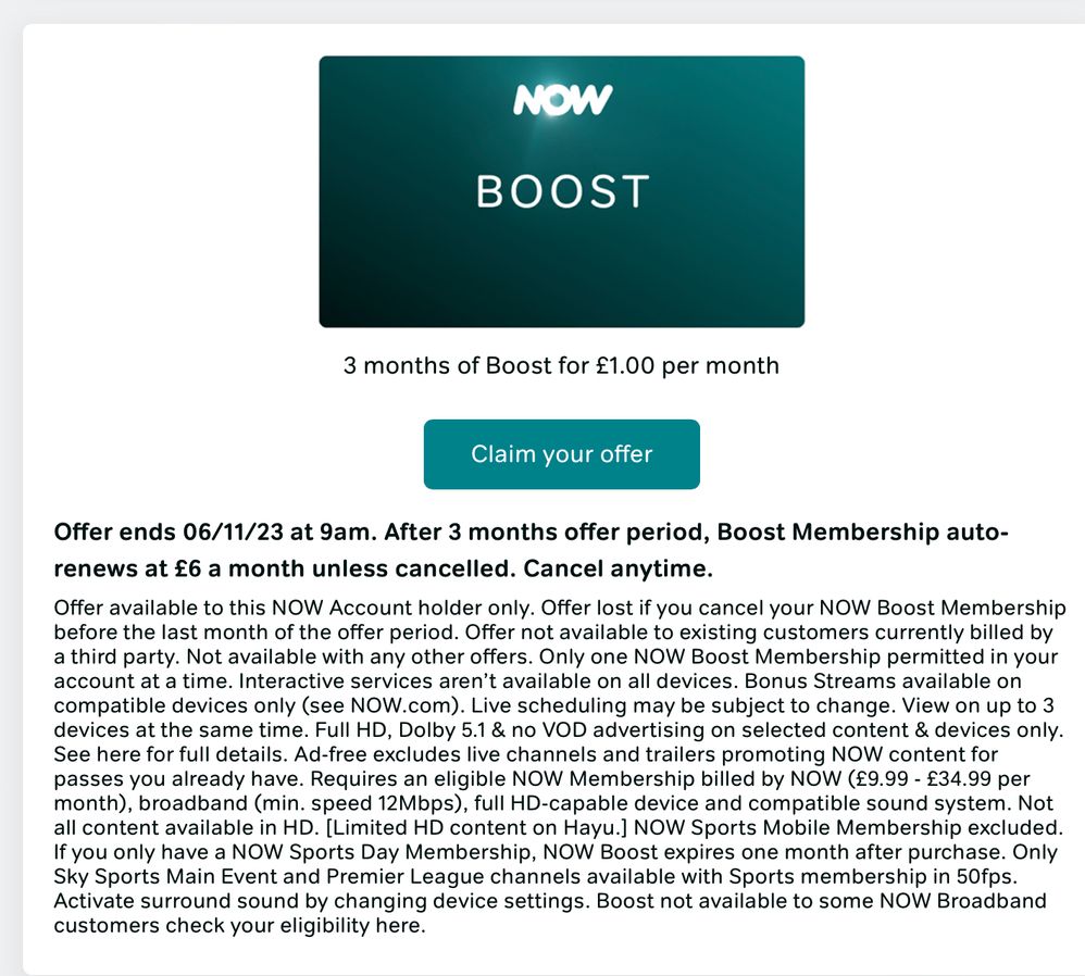 Yes, this is the £1 boost offer